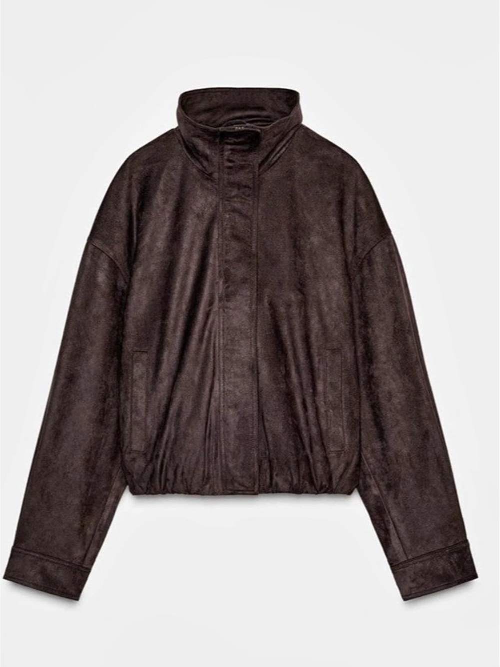 Zara chocolate, faux suede bomber Jacket sz m